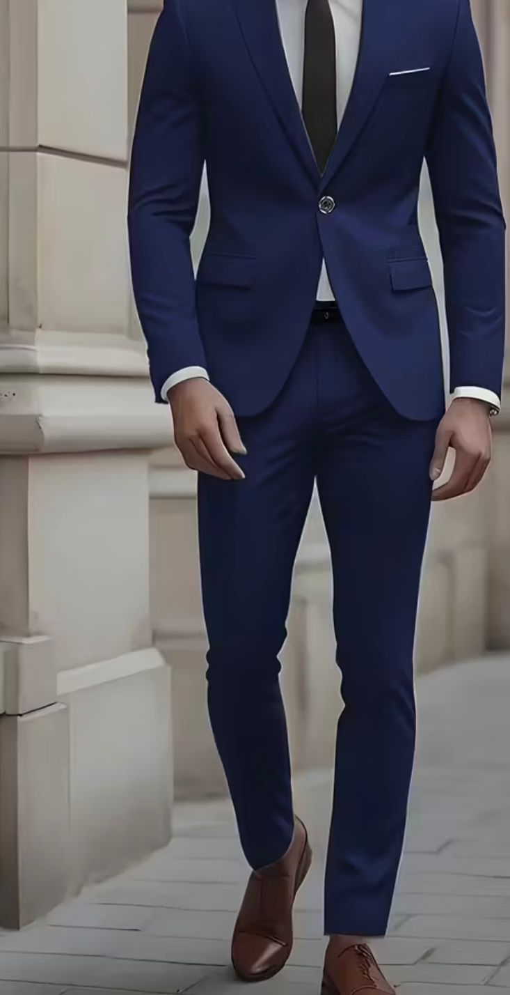 Traje Ejecutivo Slim-Fit en Azul Marino Intenso